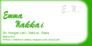 emma makkai business card